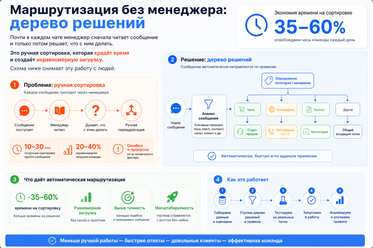 Маршрутизация без менеджера: дерево решений