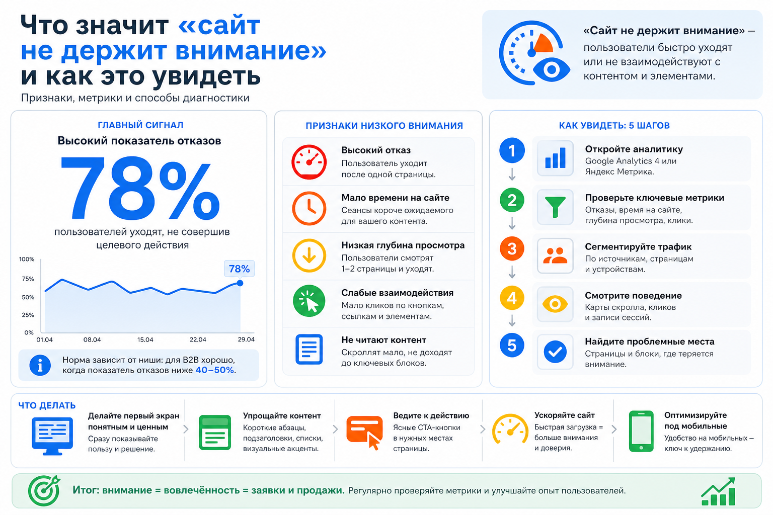 Что значит «сайт не держит внимание» и как это увидеть